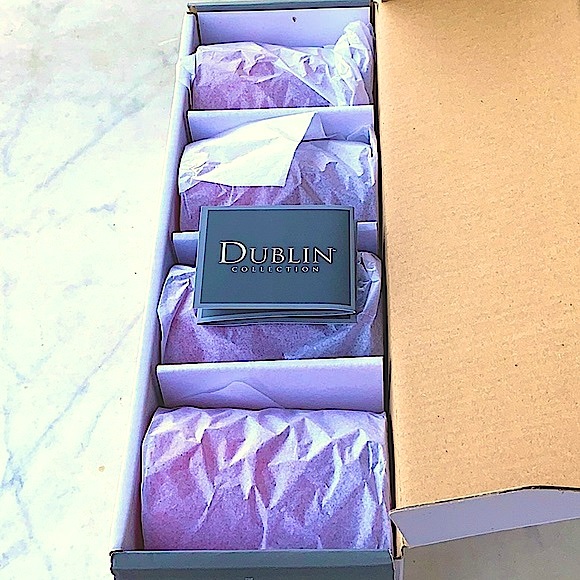 GODINGER DUBLIN COLLECTION DOUBLE OLD FASHIONED RED CRYSTAL GLASSES SET OF 4 NEW - Picture 7 of 9